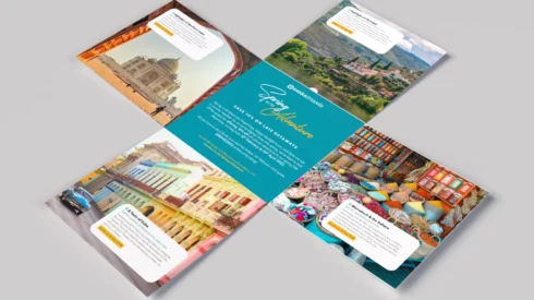 Exodus Travel Case study example of printed direct mail leaflet for campaign.