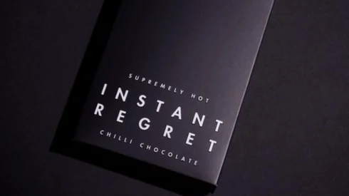 Firebox Instant Regret chilli chocolate bar packaging design print Webmart