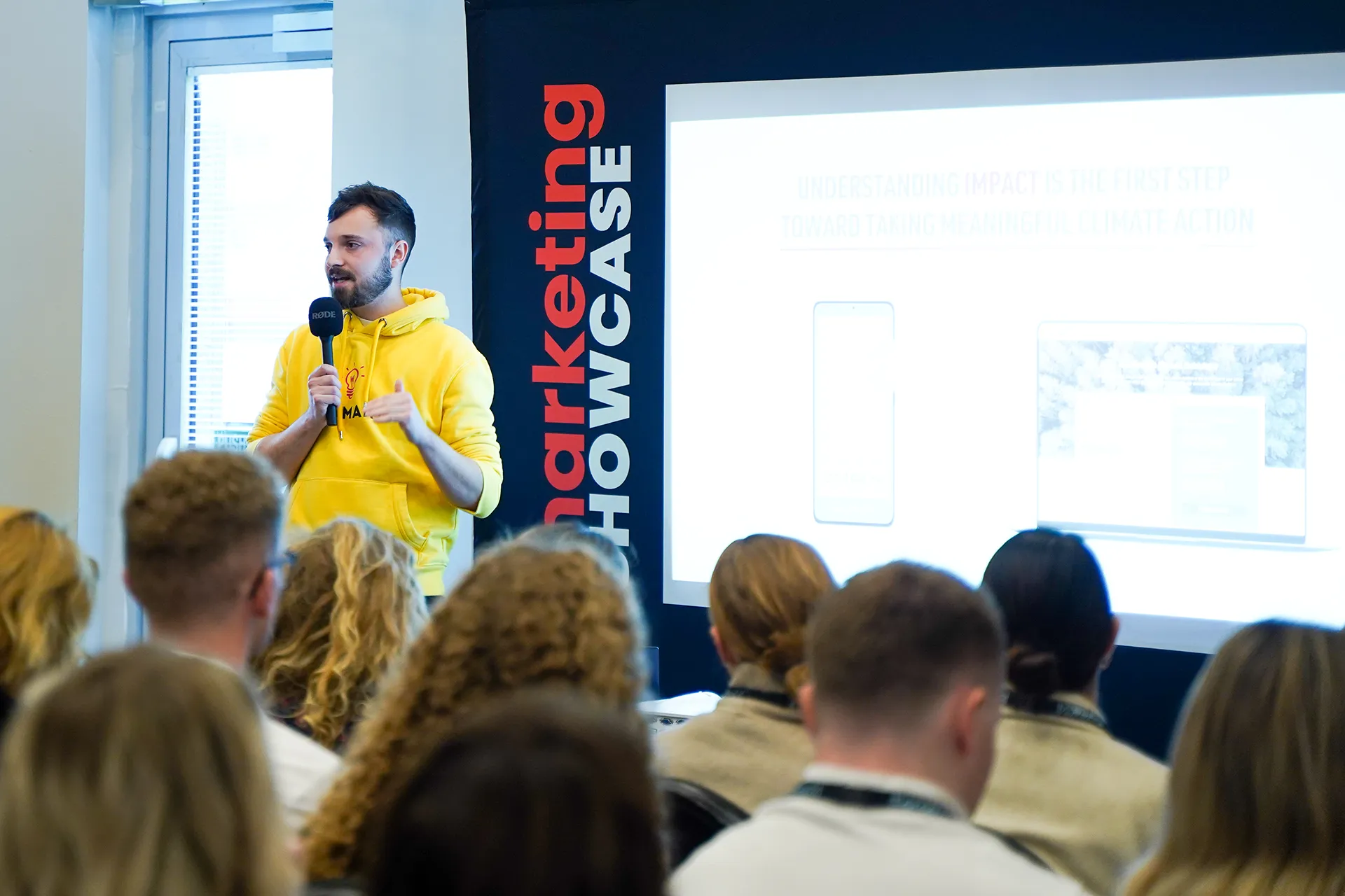 Tom Maskill presents a talk at the marketingSHOWCASE in Leeds on how marketers can measure and reduce their carbon footprint