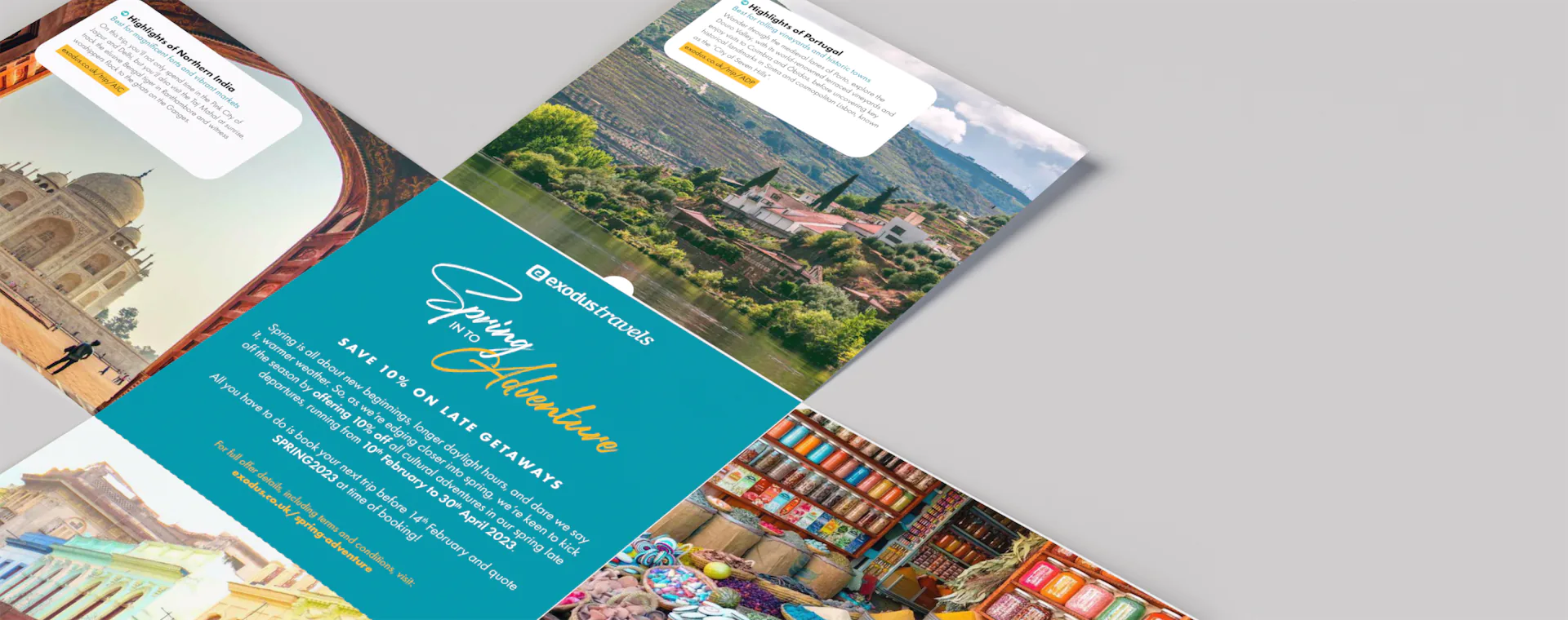 Exodus Travels direct mail campaign with mail marketing agency Webmart