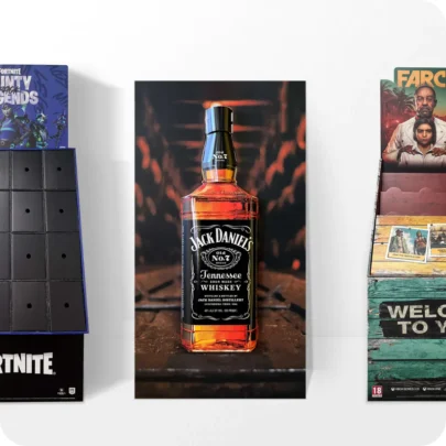 A selection of Video Gaming and Drinks Retail Point of Sale units, supplied by integrated marketing agency Webmart.