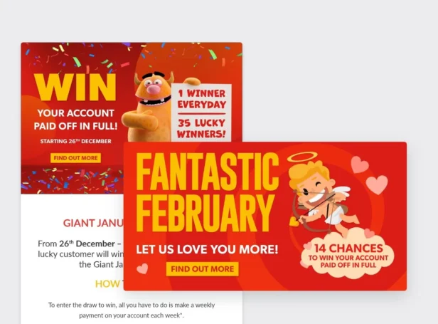 Email marketing campaign assets design for a Valentine's Day theme by the email marketing specialists at Webmart