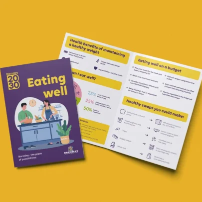 Barnsley Council mail campaign with Webmart, showing healthy eating tips