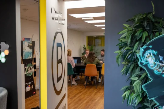 The Secret Room with Webmarteers working inside, at the Webmart Yellow Shed head office