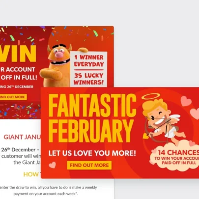 Email marketing design for a Valentine's marketing campaign
