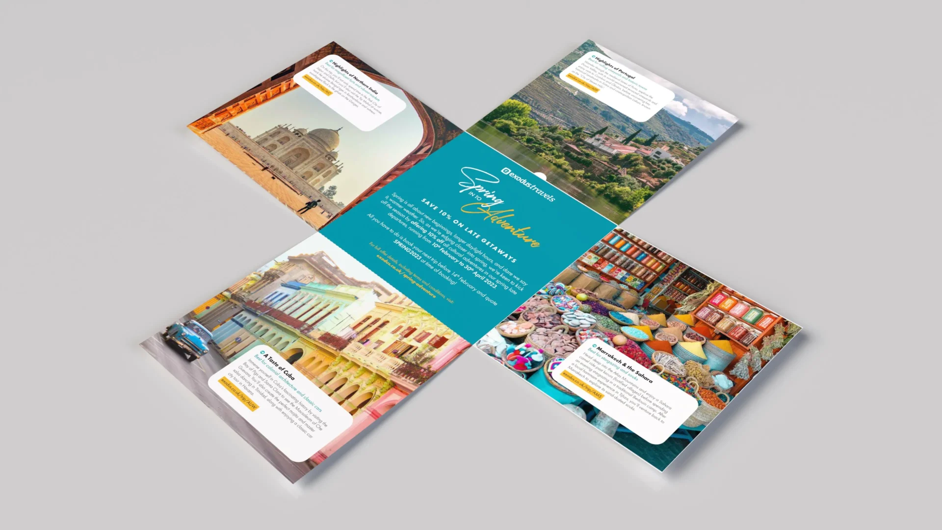 Exodus Award Winning direct mail printed flyer designed, printed and managed by the print marketing team at Webmart.