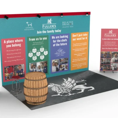 Example of Webmart's event and exhibition stand materials that can be printed and supplied - this one was for Fuller's pub group