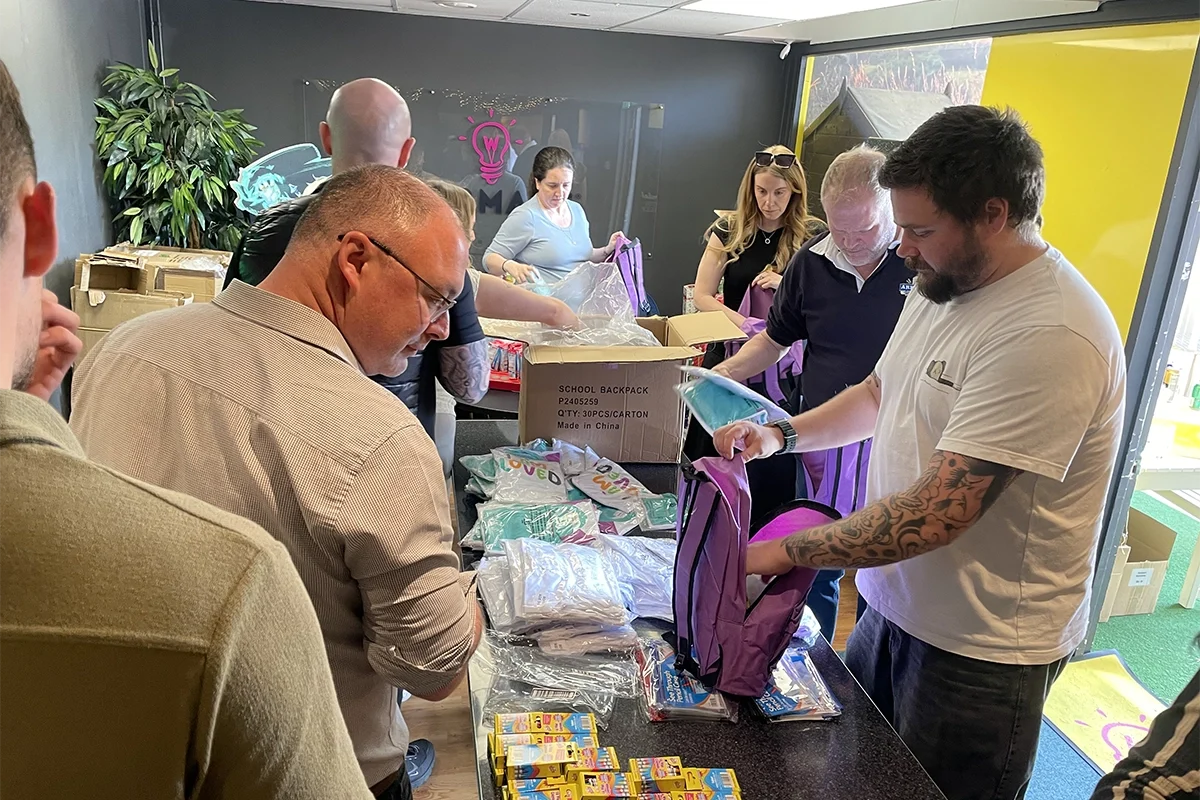 Team Webmart at their corporate volunteer day with the Buddy Bag Foundation