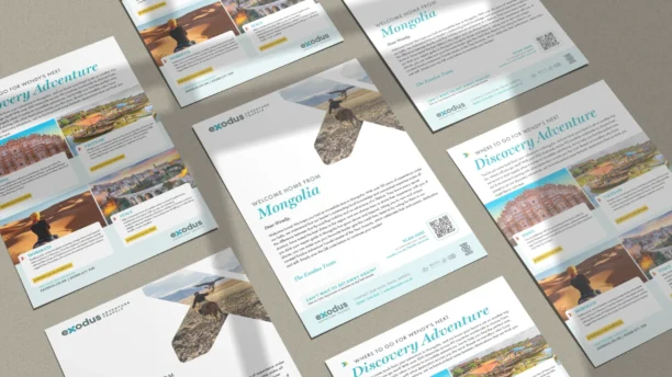 Webmart Case Study Image: Exodus' programmatic direct mail campaign targeting repeat bookings