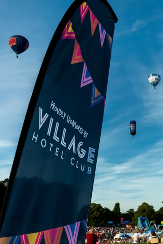 Bristol Balloon Fiesta featuring event marketing materials for Village Hotels - ordered through Webmart's print portal
