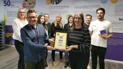 YPO and Webmart crew with SMP Gold award for Sustainability