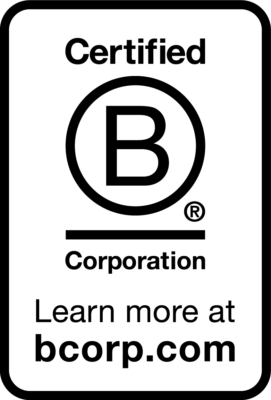 B Corp Logo - find out more at bcorp.com