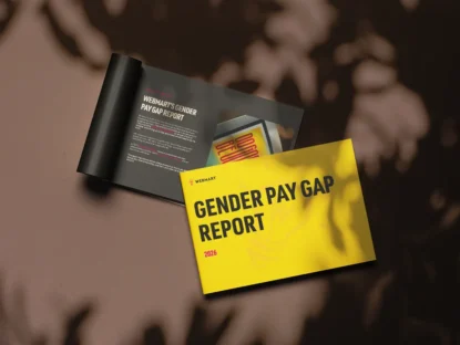 Webmart's 2026 Gender Pay Gap Report lays on a table background